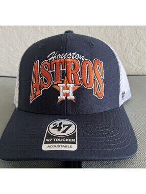 Houston Astros Keystone Trucker Hat Logo Spellout Mesh Adj Snapback MLB New
